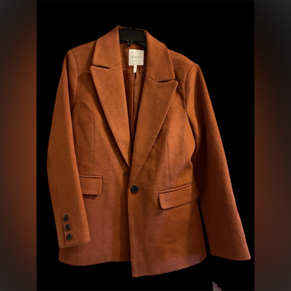 Avec Les Filled Notched Lapel Blazer Coat